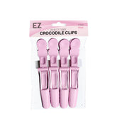 EZ ESSENTIALS WHEAT FIBRE CROCODILE CLIPS PINK - 4 PACK